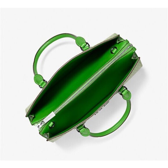 New Michael Kors Sheila Medium Ombré Signature Logo Satchel Jungle Green - Picture 4 of 4